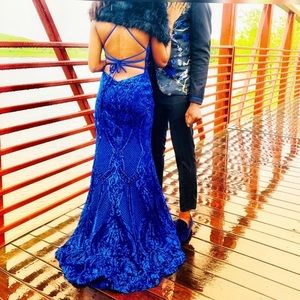 Morilee Madeline Gardner Blue Formal Gown, Prom